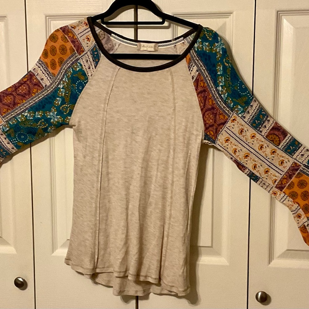 Patchwork Sleeve Women's Top from Alterd state